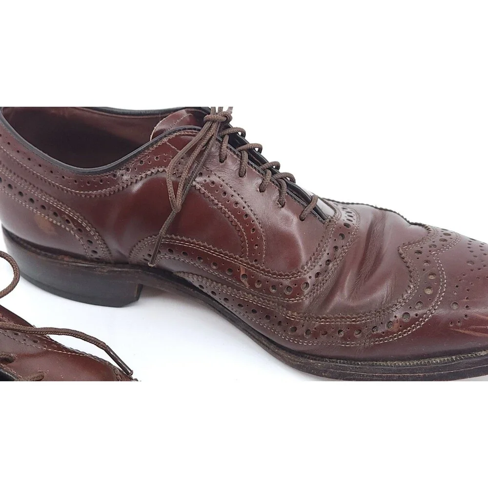 Allen Edmonds McAllister Wingtip Oxfords Men's 8 D Burgundy Leather Shoes 60600